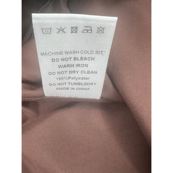 Veiled Colletion Ghalia Dark Brown Satin High Rise Trousers L - Picture 7 of 13